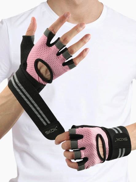 Guantes de entrenamiento con Muñequera Rosados GTO