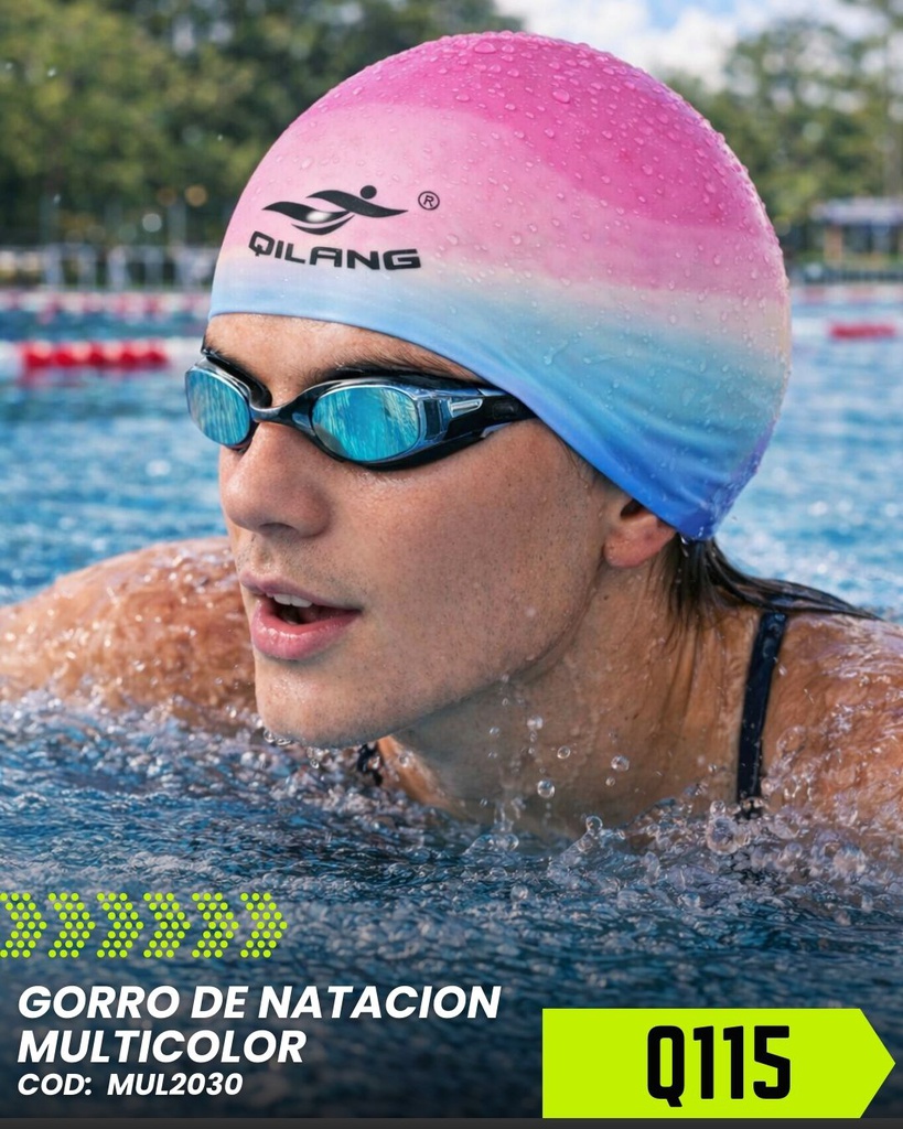 GORRO PARA NATACION MULTICOLOR
