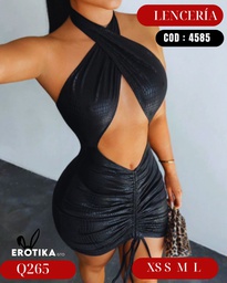 Vestido negro tallada