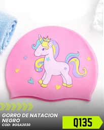 [st25051089200199979] Gorro de natación de silicona con diseño de unicornio